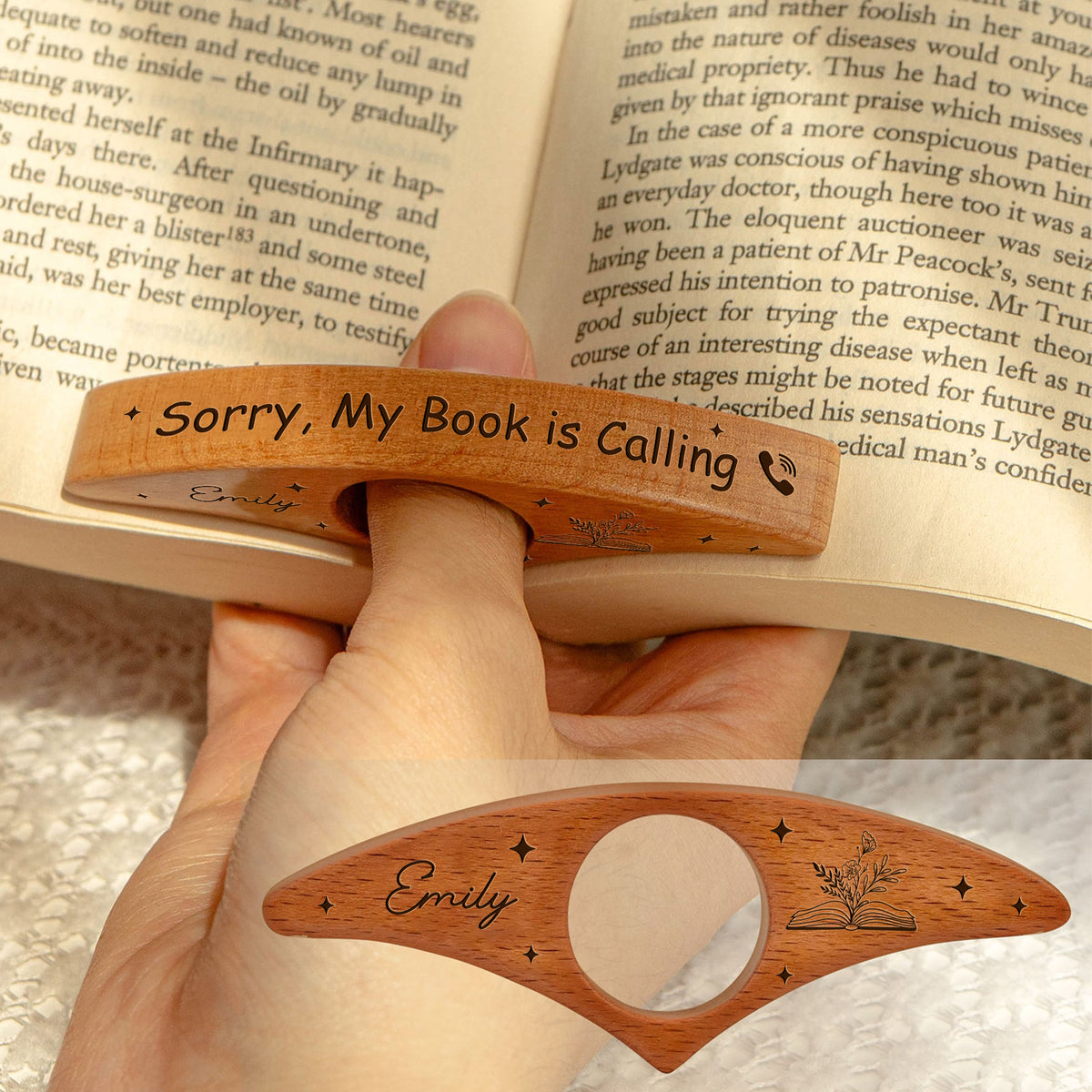 Sorry, My Book is Calling Personalized Engraved Book Page Holder Funny Gifts For Book Lovers CH07 899558