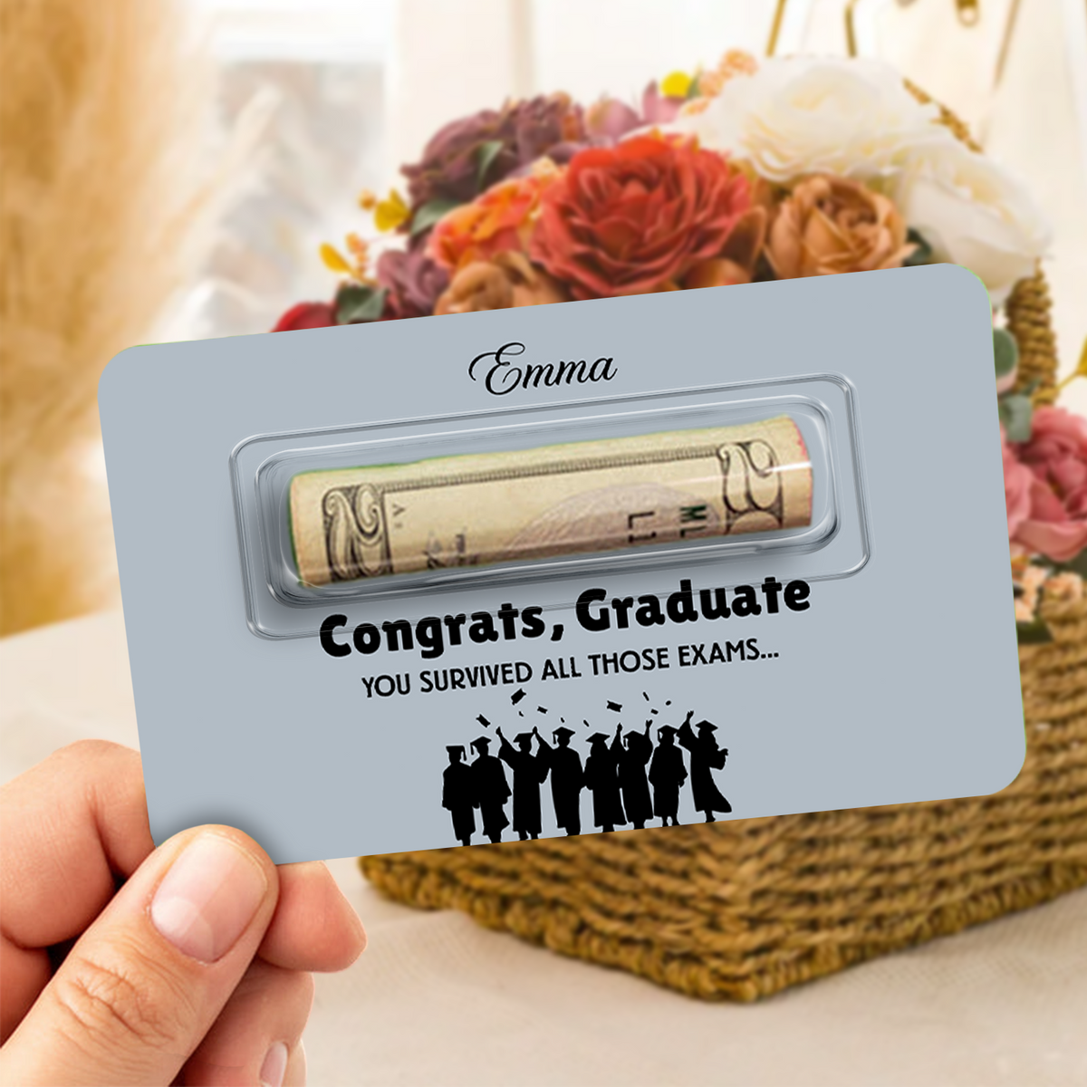 Custom Name Funny Graduation Money Card Holder - Personalized Class of 2026 Cash Gift Holder CH07 895582