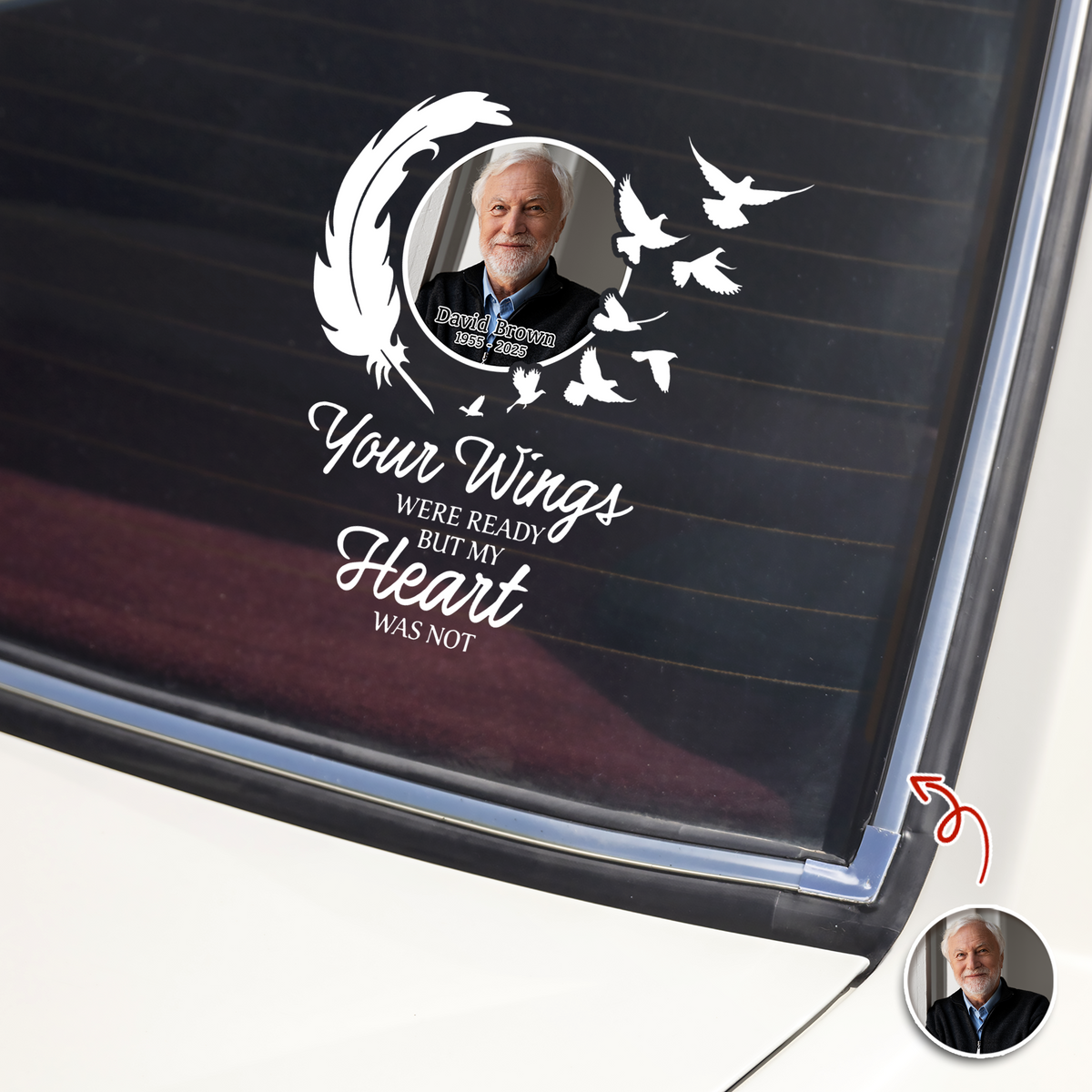 Custom Photo Car Window Decal Sticker Memorial Gift For Family HO82 901042