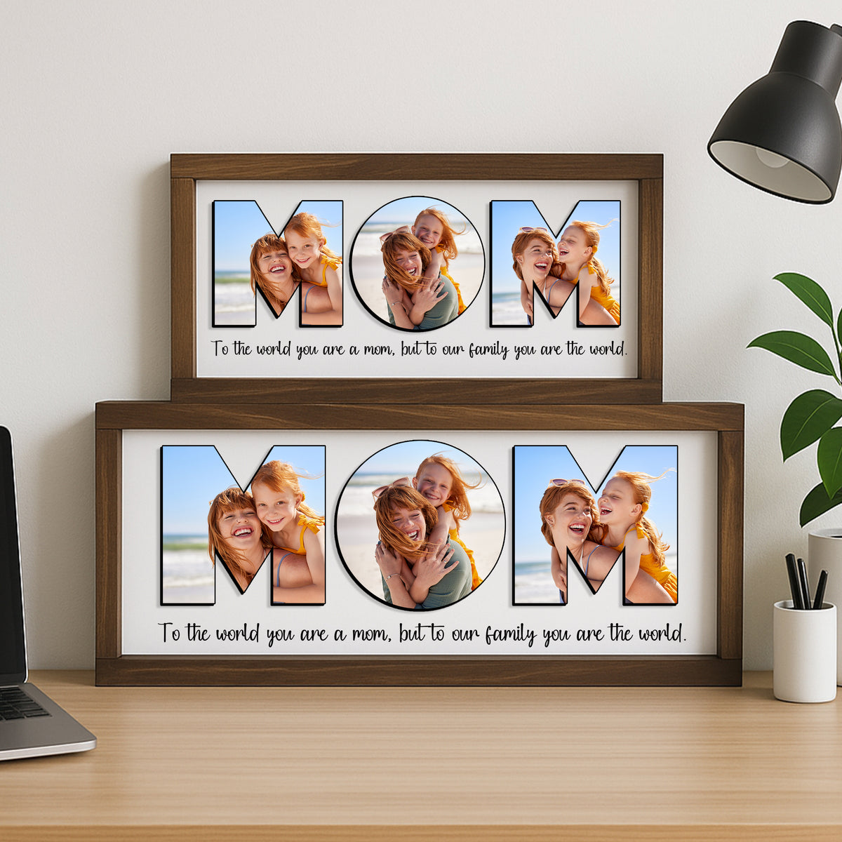 Custom Photo To Our Family You Are The World Photo Frame For Family TH10 169015