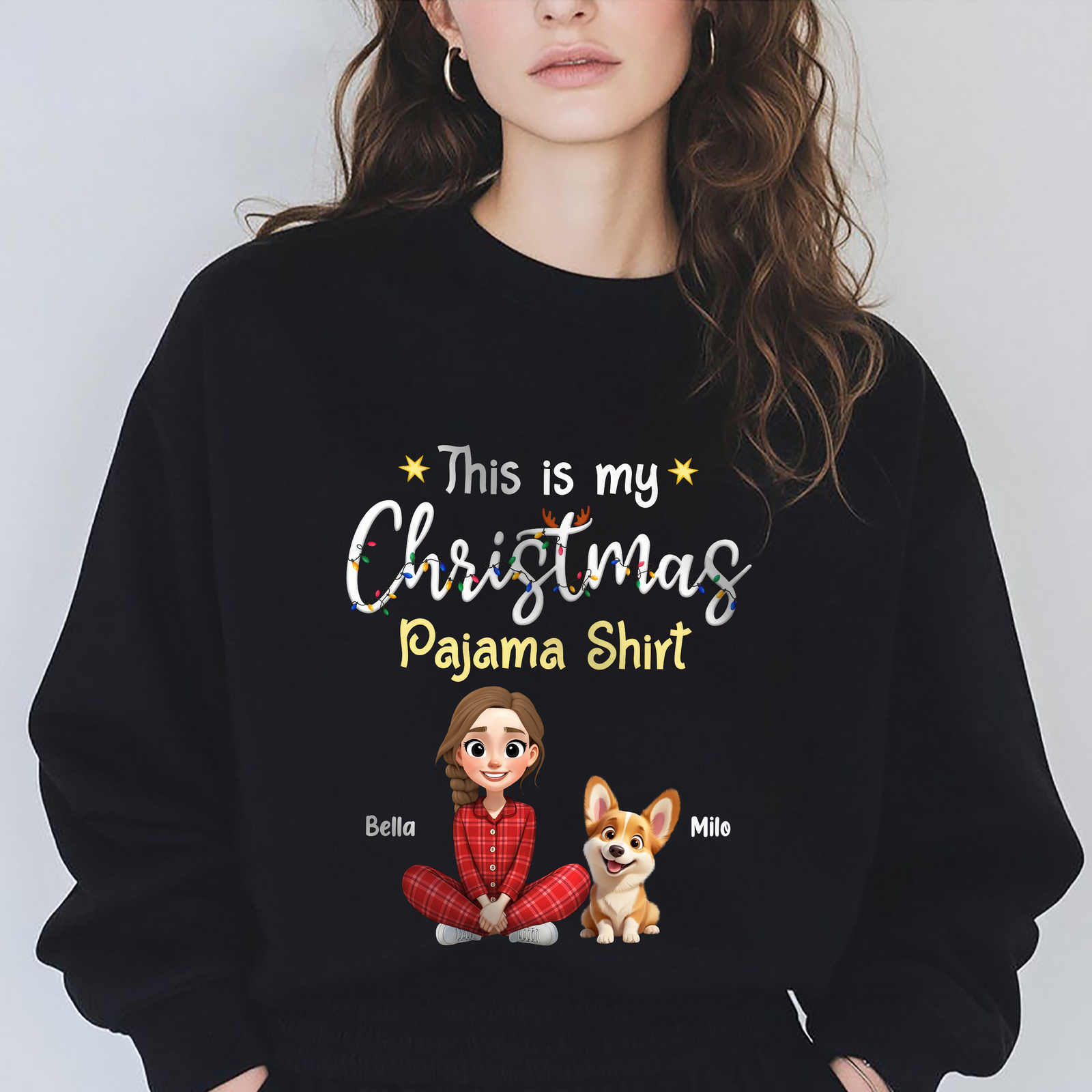 This is My Christmas Pajamas Shirt Personalized Dog Dark Shirt HA75 898184