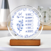 God Says I Am Name Letter In Bible Toile De Jouy Style Round Acrylic Frame Block HO82 894636