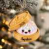 Custom Name Glitter Dumpling Bamboo Steamer Acrylic Ornament, Holiday Keepsake HO82 903730