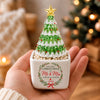 Personalized Initial Name Family Mini Ceramic Pot with Glass Christmas Tree HO82 903518