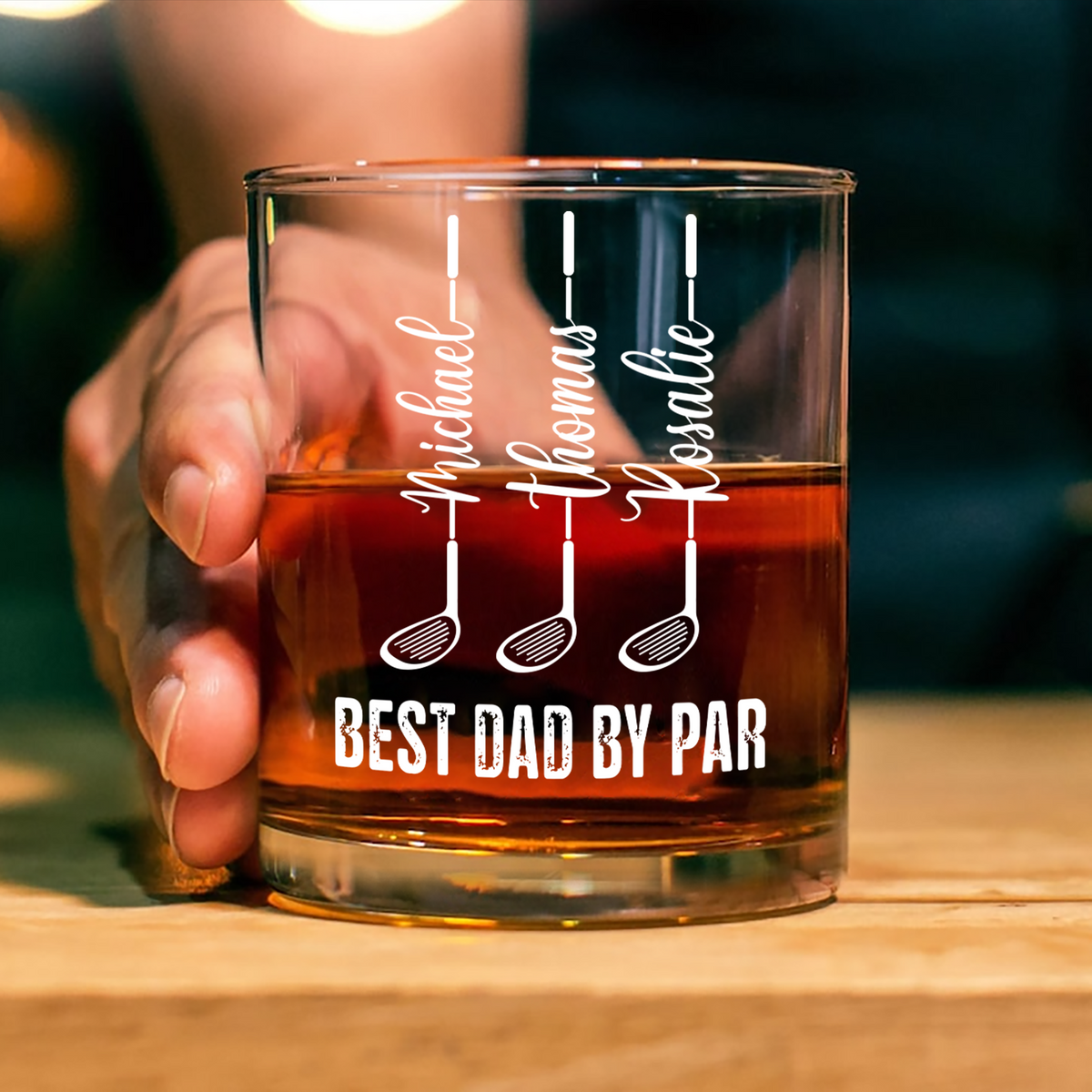 Personalized Best Dad by Par Whiskey Glass Gift For Father's Day HA75 921268