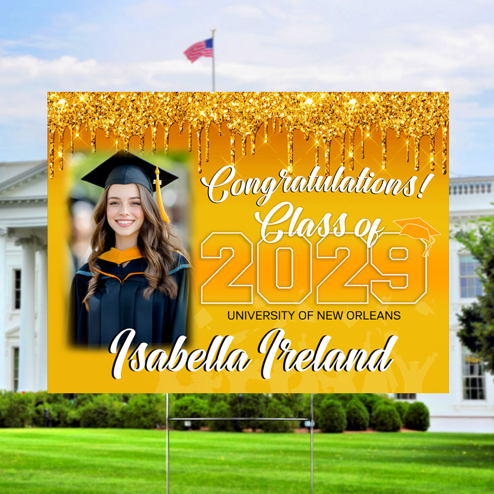 Personalized Congratulations Class Of 2026 Photo Graduation Yard Sign HO82 901378