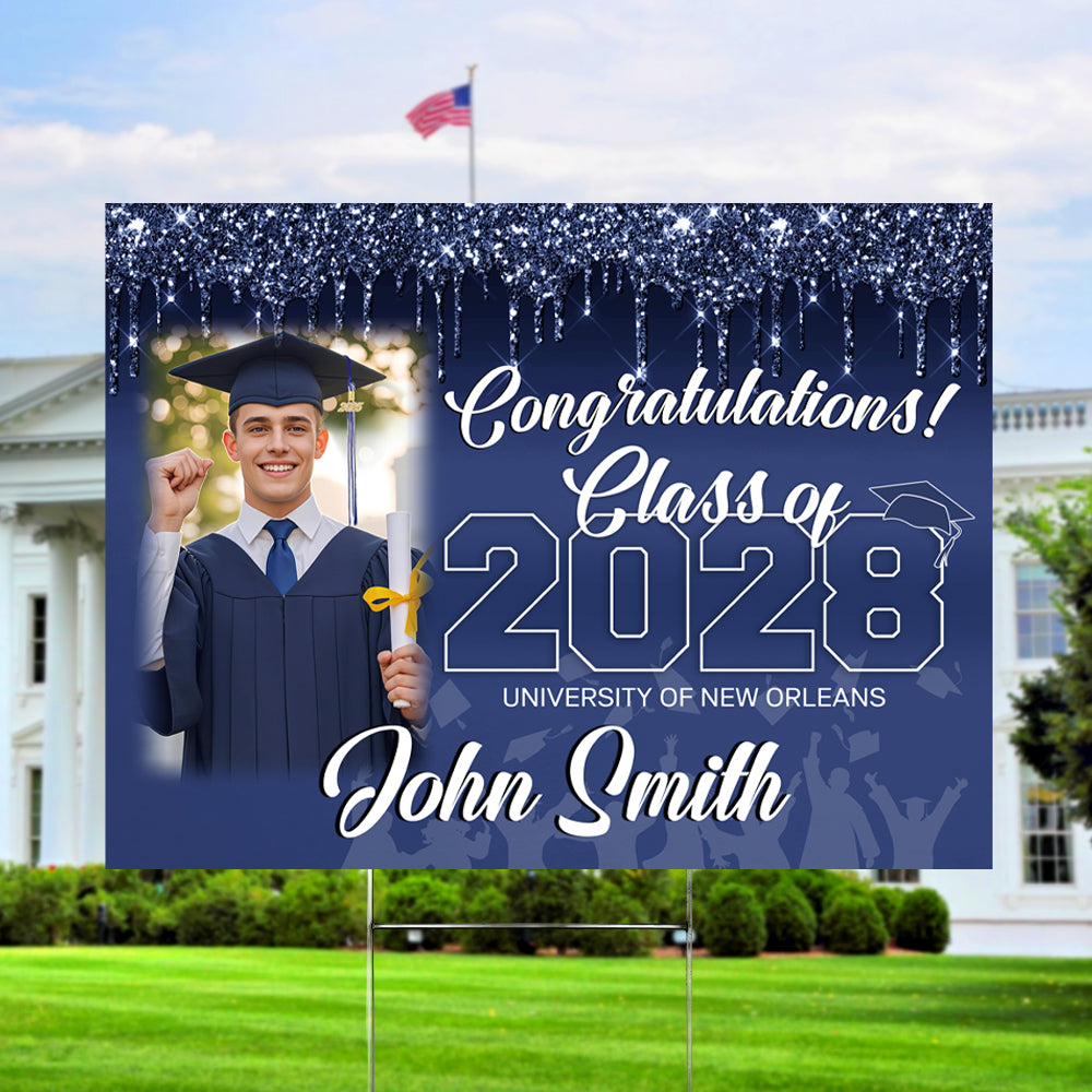 Personalized Congratulations Class Of 2026 Photo Graduation Yard Sign HO82 901378