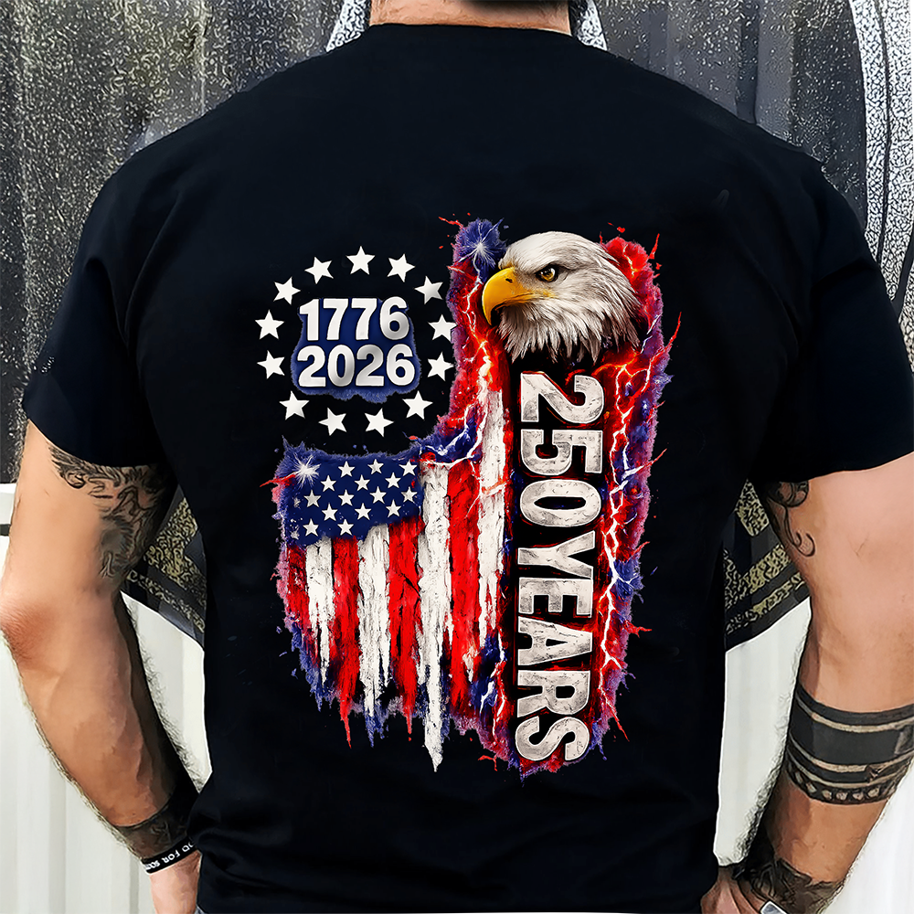 USA 250th Anniversary 1776 2026 Eagle T-Shirt Back CH07 910854