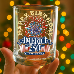 America 250 Semiquincentennial Fireworks Celebration Whiskey Glass HO82 894612