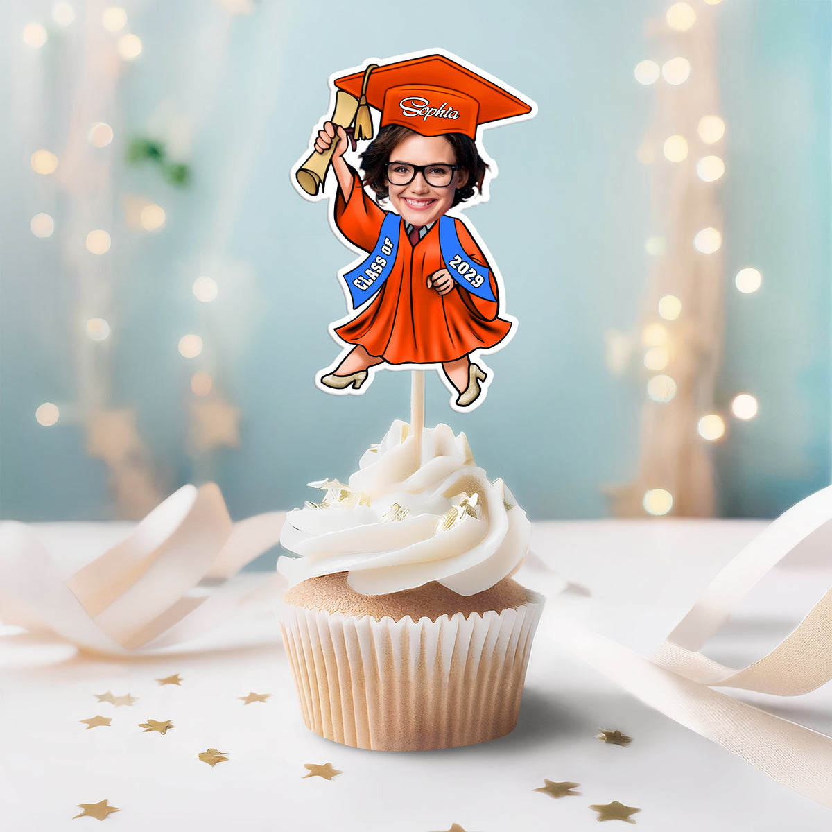 Custom Photo Graduate Personalized Cupcake Toppers Graduation Day Party Decor CH07 895328