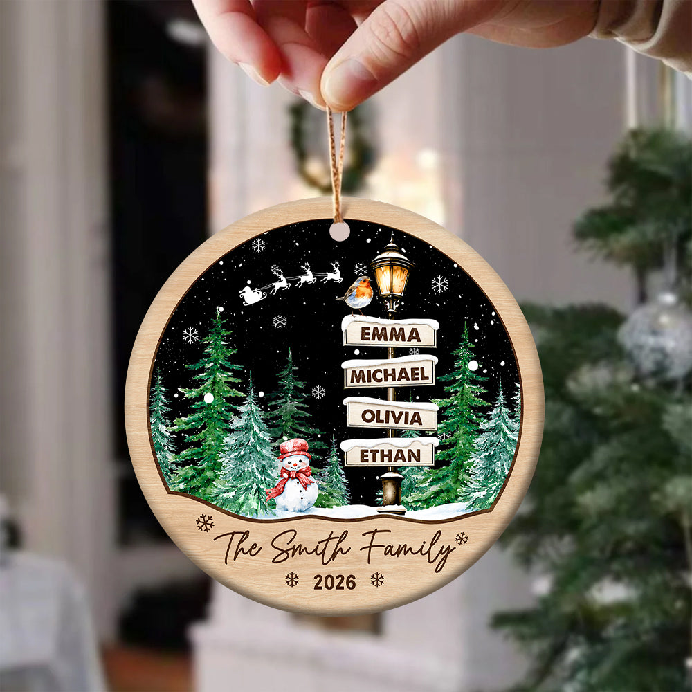 Custom Family Name Christmas Tree Ceramic Ornament, Xmas Gift For Family TH10 170657