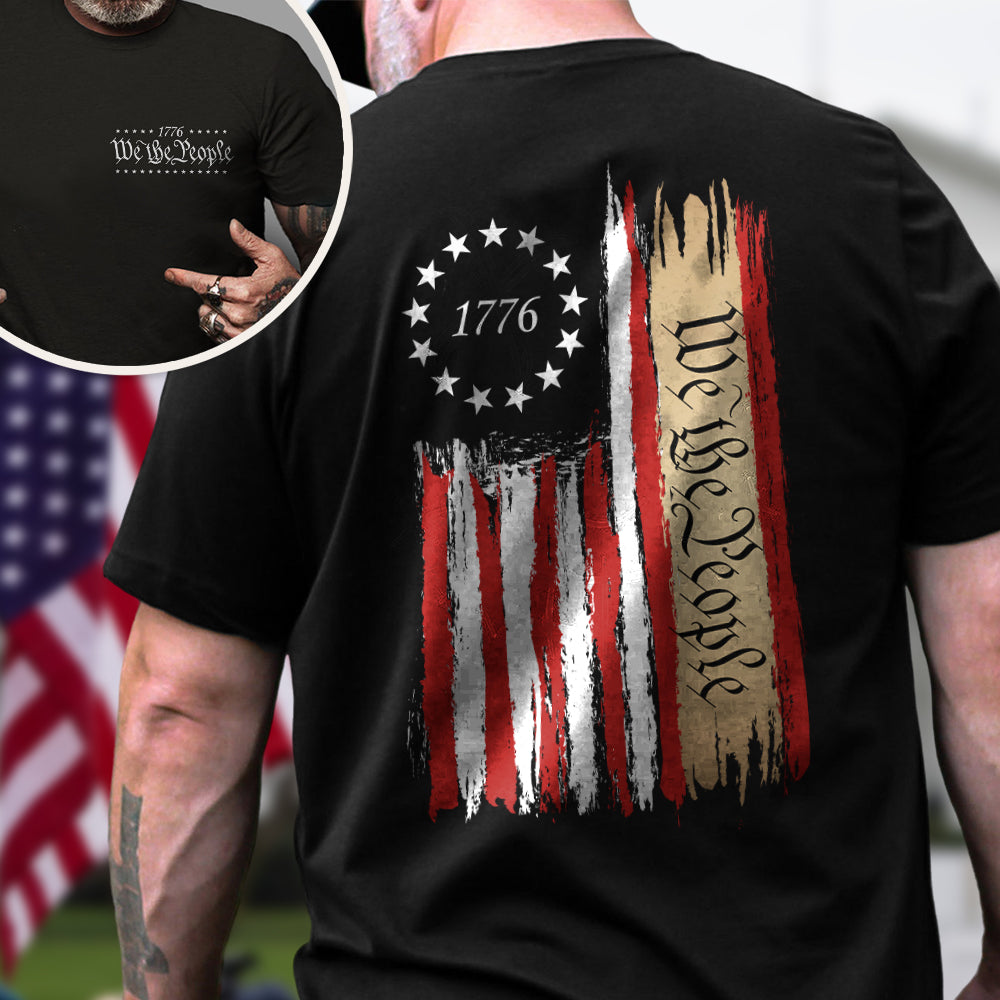 We The People America 250th Birthday US Flag Back & Front Dark Shirt CH07 910530