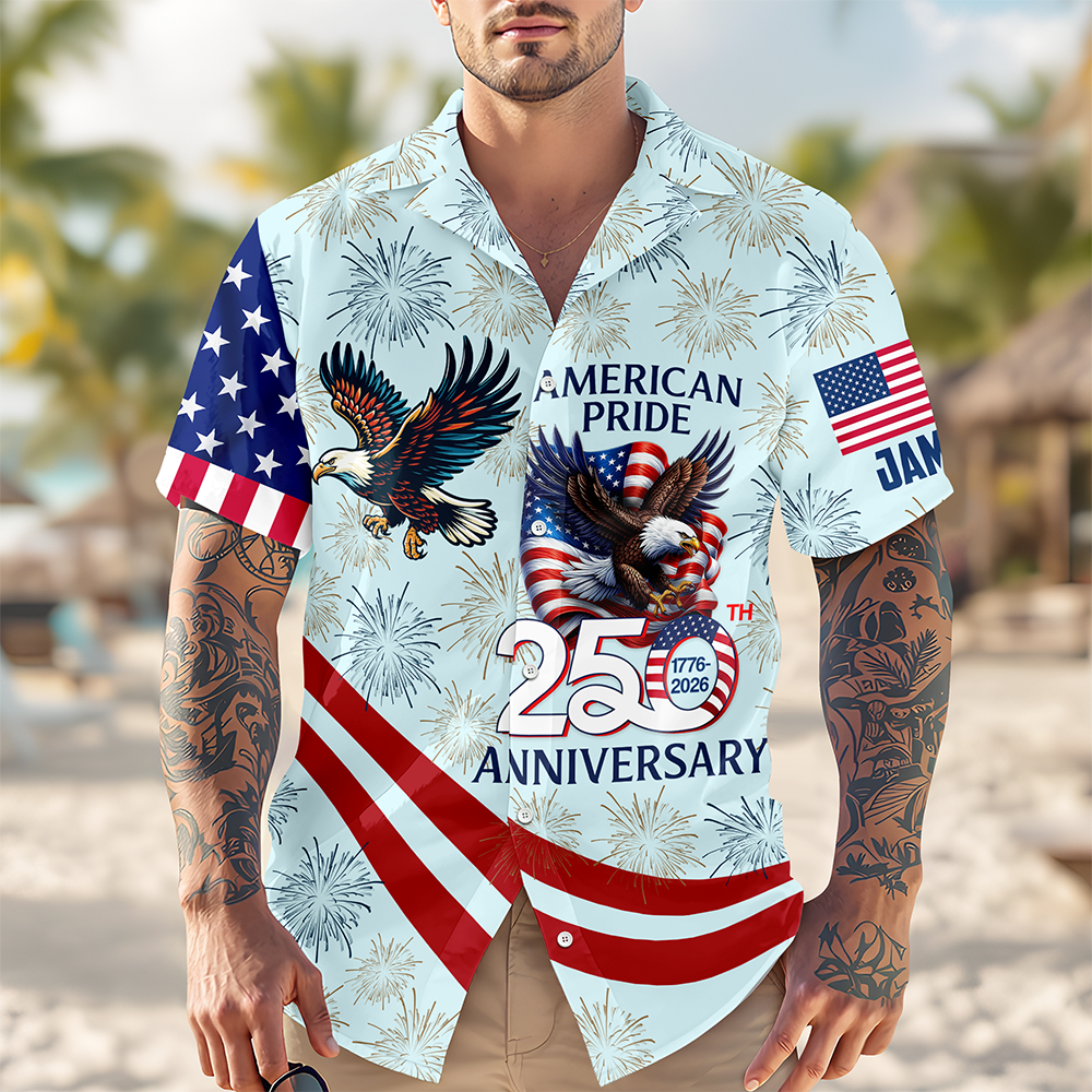 Personalized American Pride Patriotic 250th Anniversary Eagle Hawaiian Shirt CH07 911090