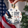 Custom Family Name 250th Anniversary 1776-2026 Eagle America Flag Ceramic Ornament TH10 170785
