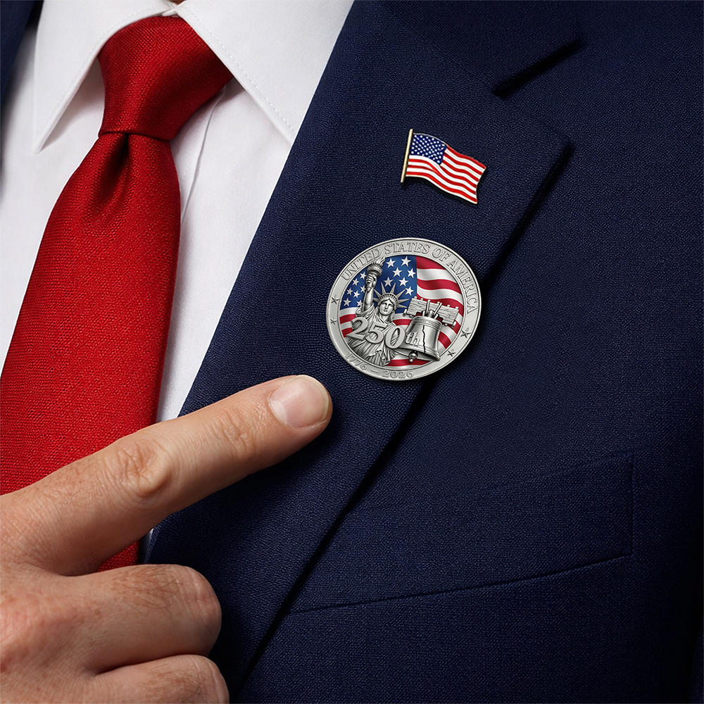 United State Of America 250th 1776 - 2026 Stainless Steel Metal Pin for Patriot's Day Independence Day TH10 169425