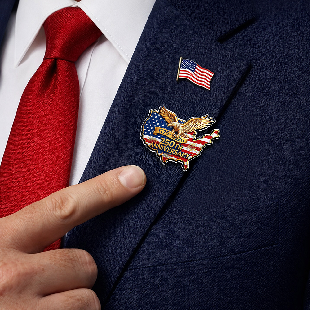 Eagle 1776-2026 United States Flag 250th Anniversary Acrylic Pin CH07 911104