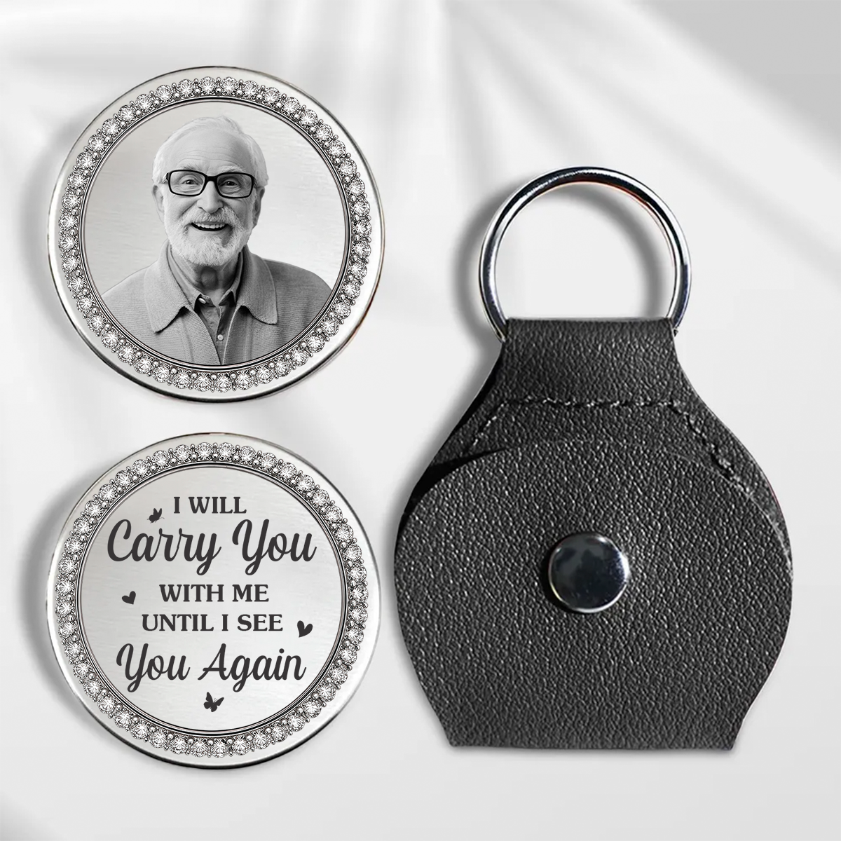 Custom Photo I Will Carry You With Me Until I See You Again Memorial Pocket Hug HA75 920796