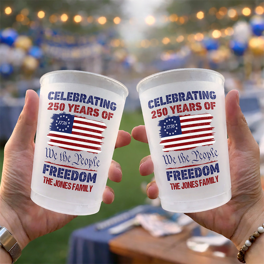 Custom Family Name Celebrating 250 Years Of Freedom Cups For Party TH10 169667