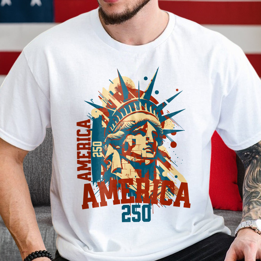 New! America 250 USA Freedom Liberty America 250 Anniversary Bright Shirt HO82 894556