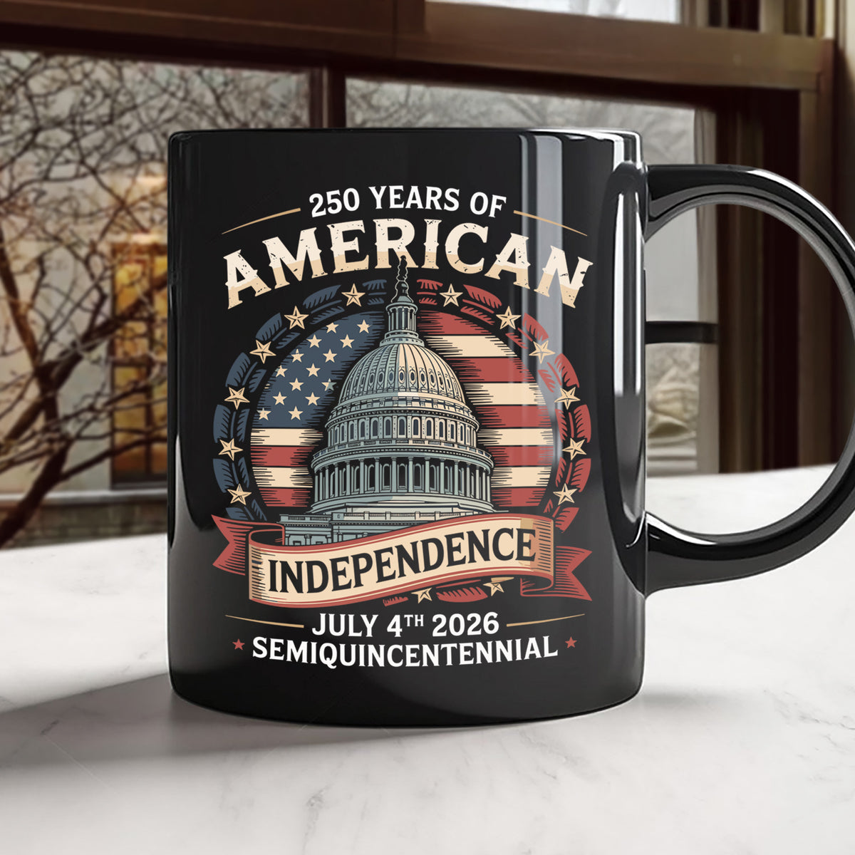 250 Years Of America Black Mug TH10 894655