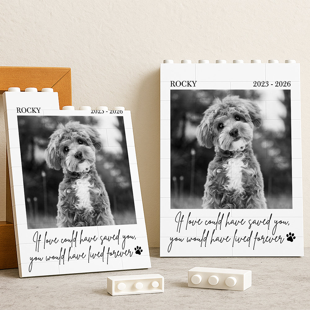 Custom Dog Photo Memorial Building Brick Blocks Gift For Dog Lover CH07 180500