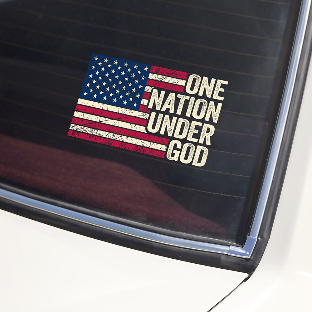 One Nation Under God America Flag Car Window Decal Sticker LM32 897229