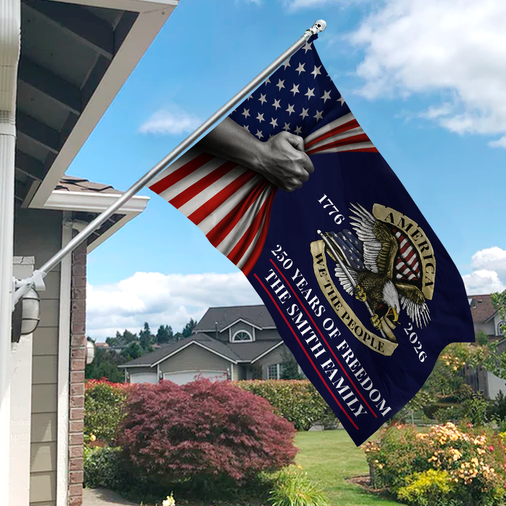 Patriotic USA 250th Anniversary 250 Years of Freedom House Flag CH07 896644
