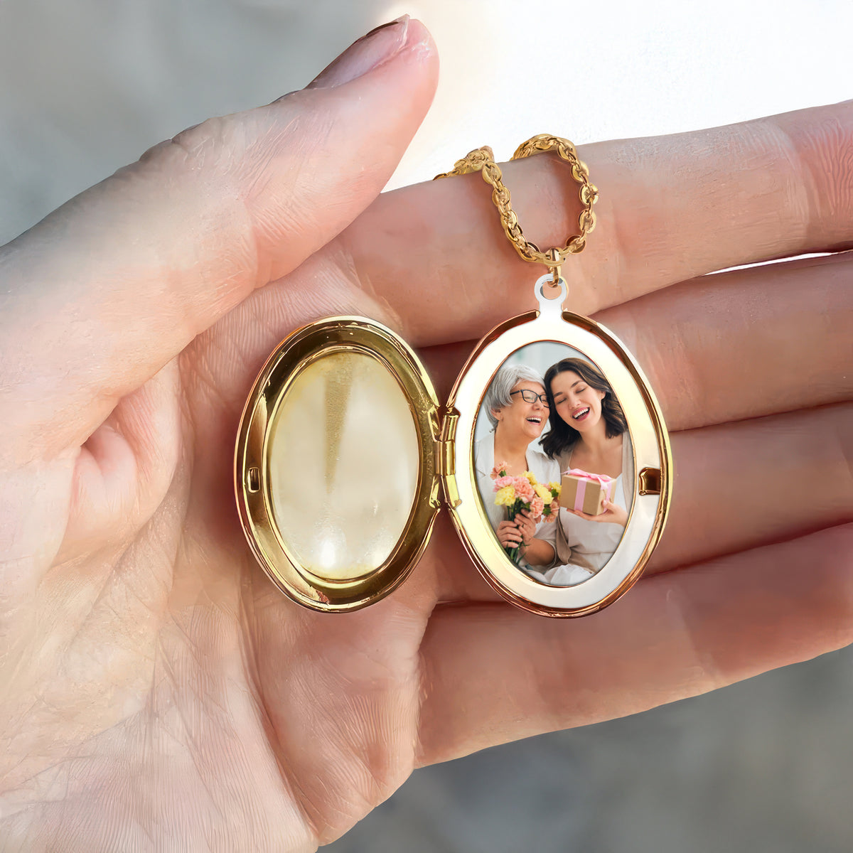 Custom Photo Happy Mother's Day Gift To Me You Are The World Locket Necklace HO82 893658