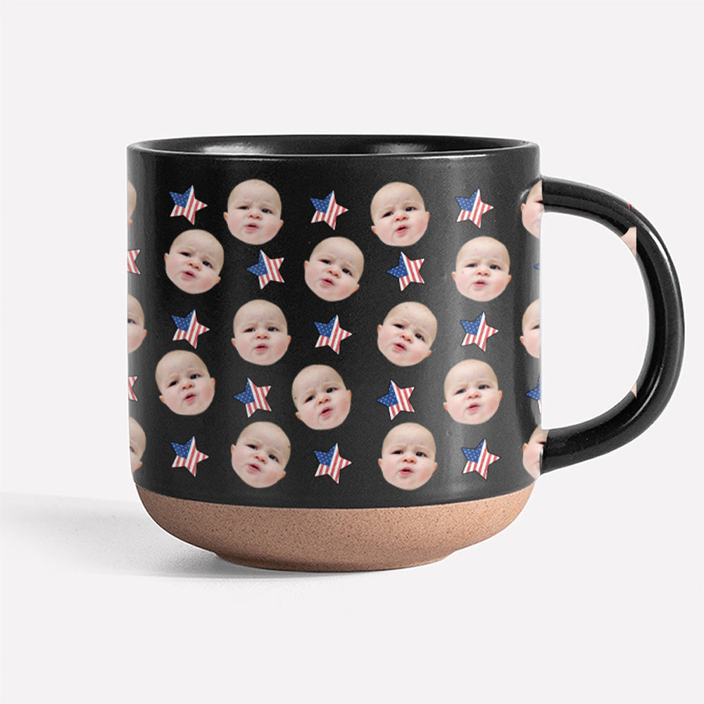Custom Funny Face Photo with Icon USA Pottery Mug – Personalized Funny Gift HA75 920412