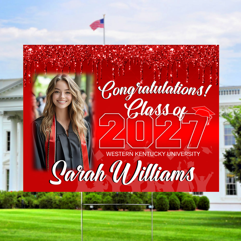 Personalized Congratulations Class Of 2026 Photo Graduation Yard Sign HO82 901378