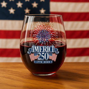 America 250 Firework Wine Glass TH10 894645