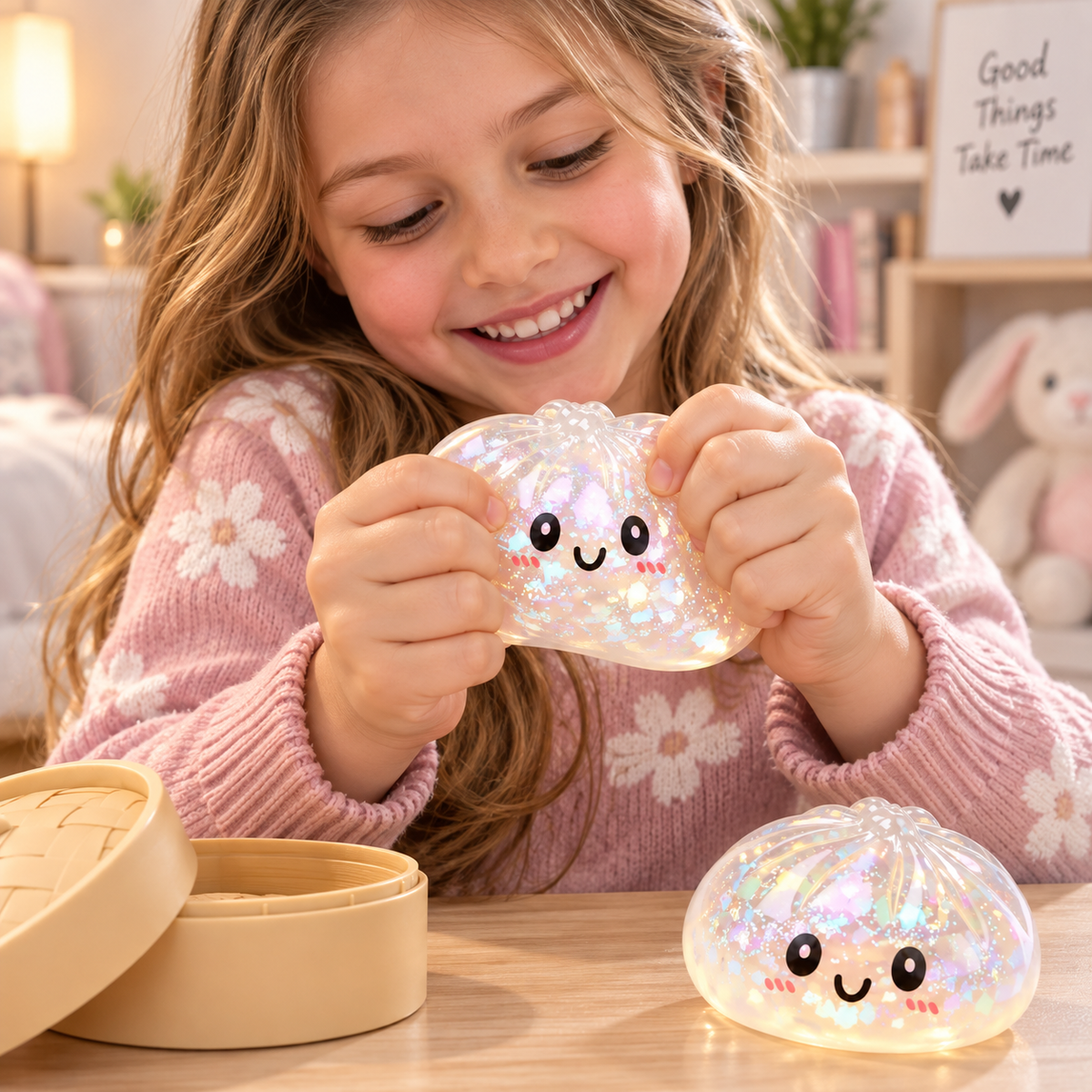 Cute Dumpling Squishy Toy, Stress Relief Fidget & Sensory Toy Family Gift LM32 670181