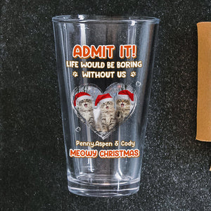 Custom Photo Dog Cat Admit It Print Beer Glass HA75 892824