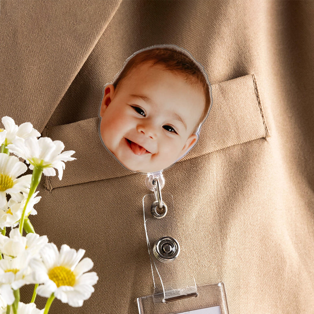 Custom Cute Kid Face Acrylic Badge Reel CH07 910760