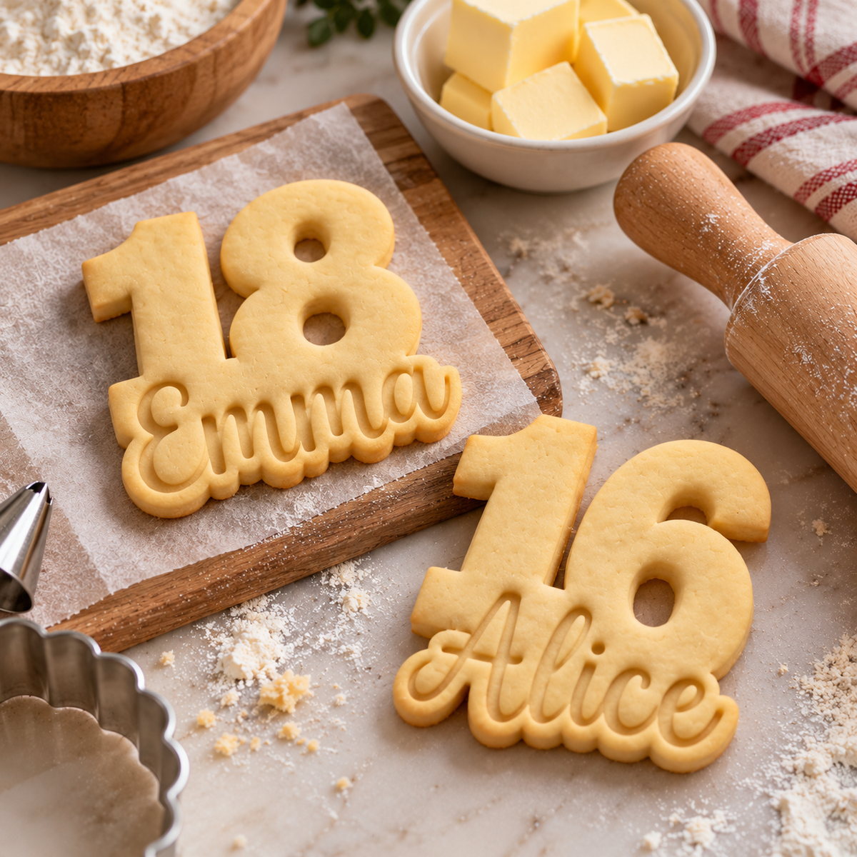 Personalized Name with Number Cookie Stamp, Birthday Part Gift LM32 670513