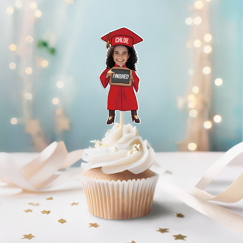 Custom Funny Face Finished Graduate Physical Cupcake Toppers – Class of 2026 Party Decor HO82 901338