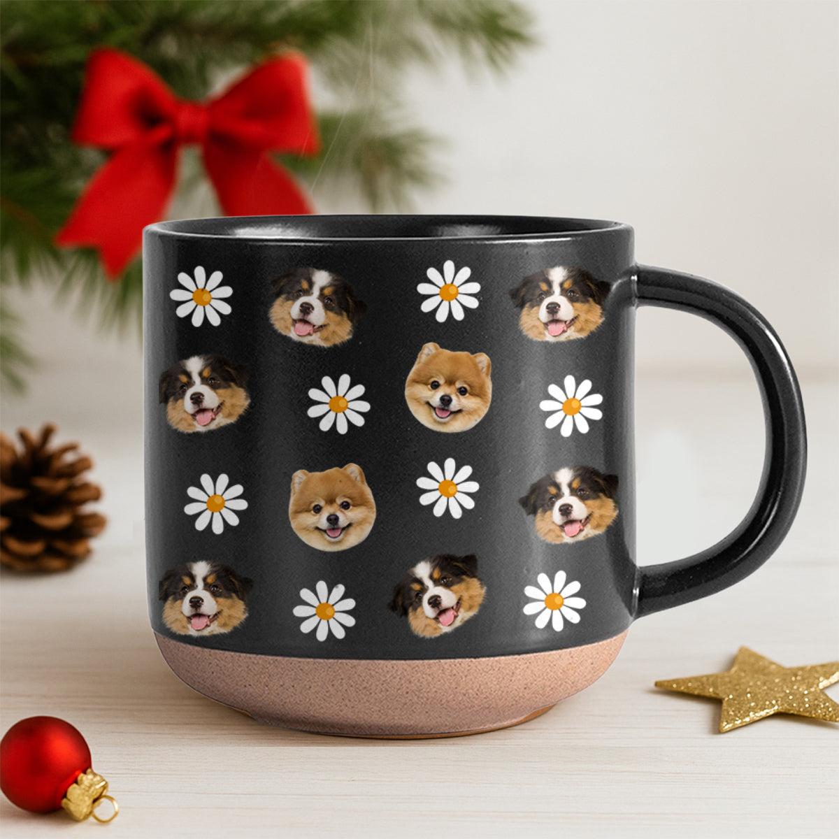 Custom Face Photo With Icon Dog Pottery Mug TH10 894259