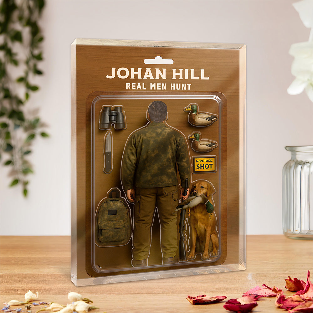 Personalized Realistic Dad's Favorite Type Of Hunting Acrylic Block Plaque Gift LM32 893459