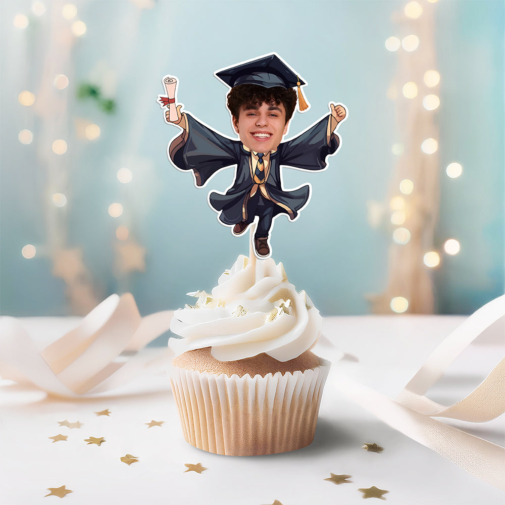 Custom Funny Face Graduation Class of 2026 Decoration Cupcake Toppers HO82 901340