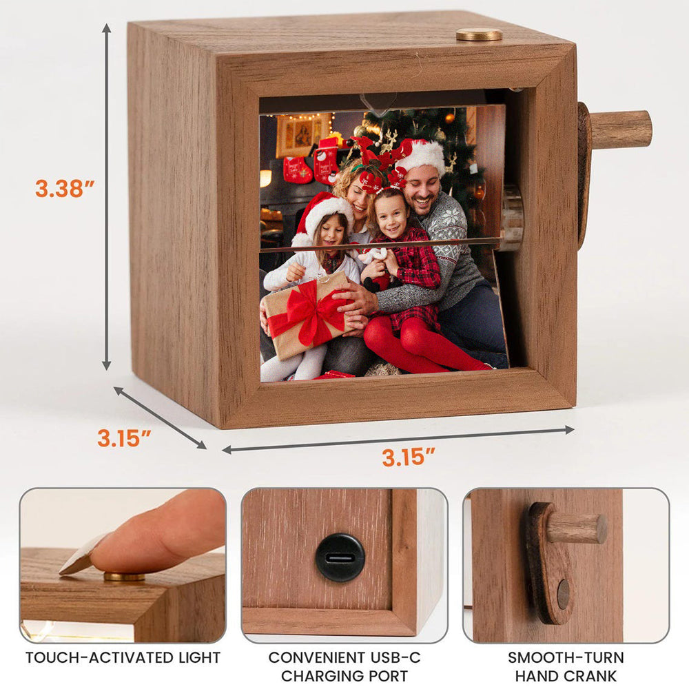 Custom Family Photo Flipbook Frame Wooden Gift for Mom, Dad Unique Home Decor HA75 898426