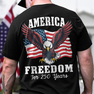 America 250 Years of Freedom Patriotic Eagle Flag Back Side Dark Shirt HA75 897334