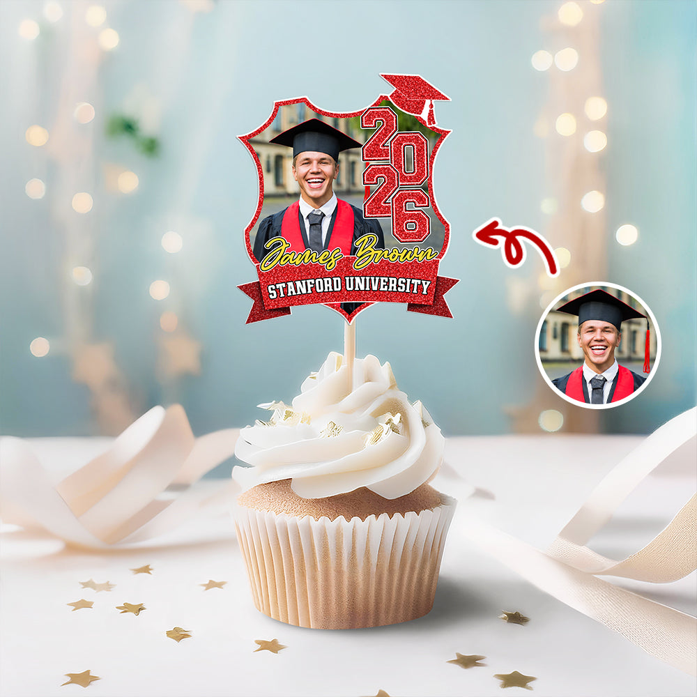 Custom Photo Class Of 2026 Graduation Cupcake Toppers HA75 920056