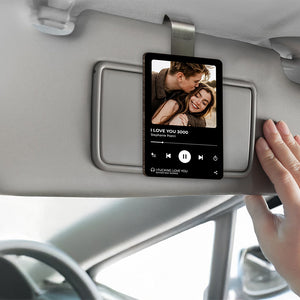 Personalized  Music Photo Couple Gift Wooden Photo Car Visor Clip HA75 898936