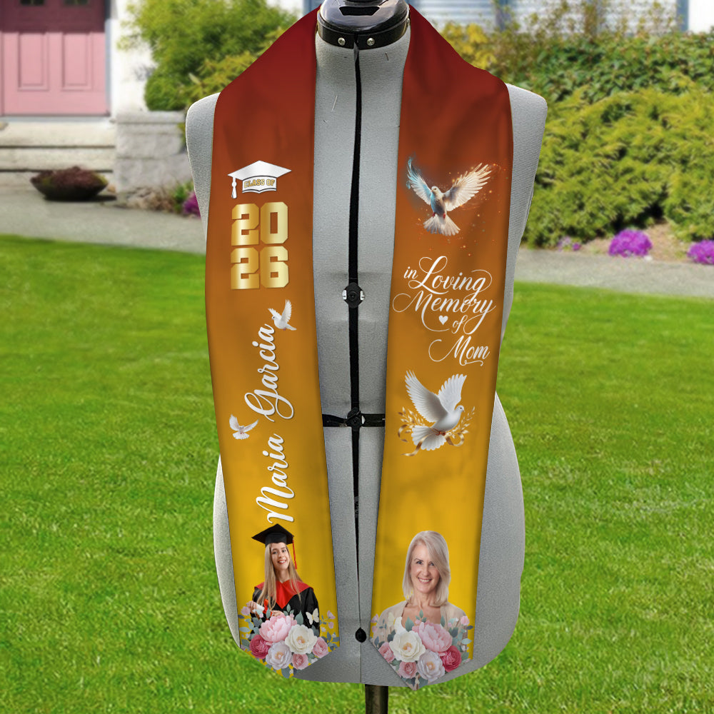 Custom Photo In Loving Memory Of Mom Class of 2026 Graduation Stole TH10 898553