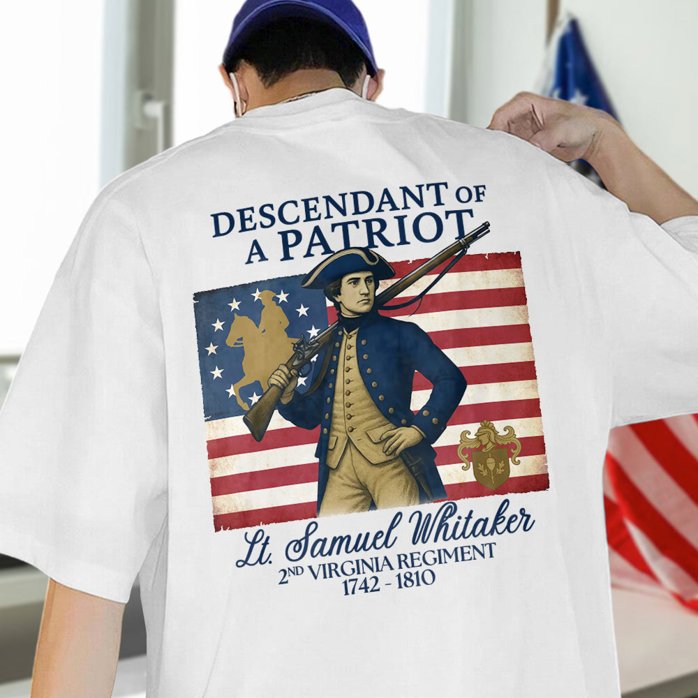 Descendant of a Patriot – Custom Family Heritage & Ancestor Back Shirt LM32 895541