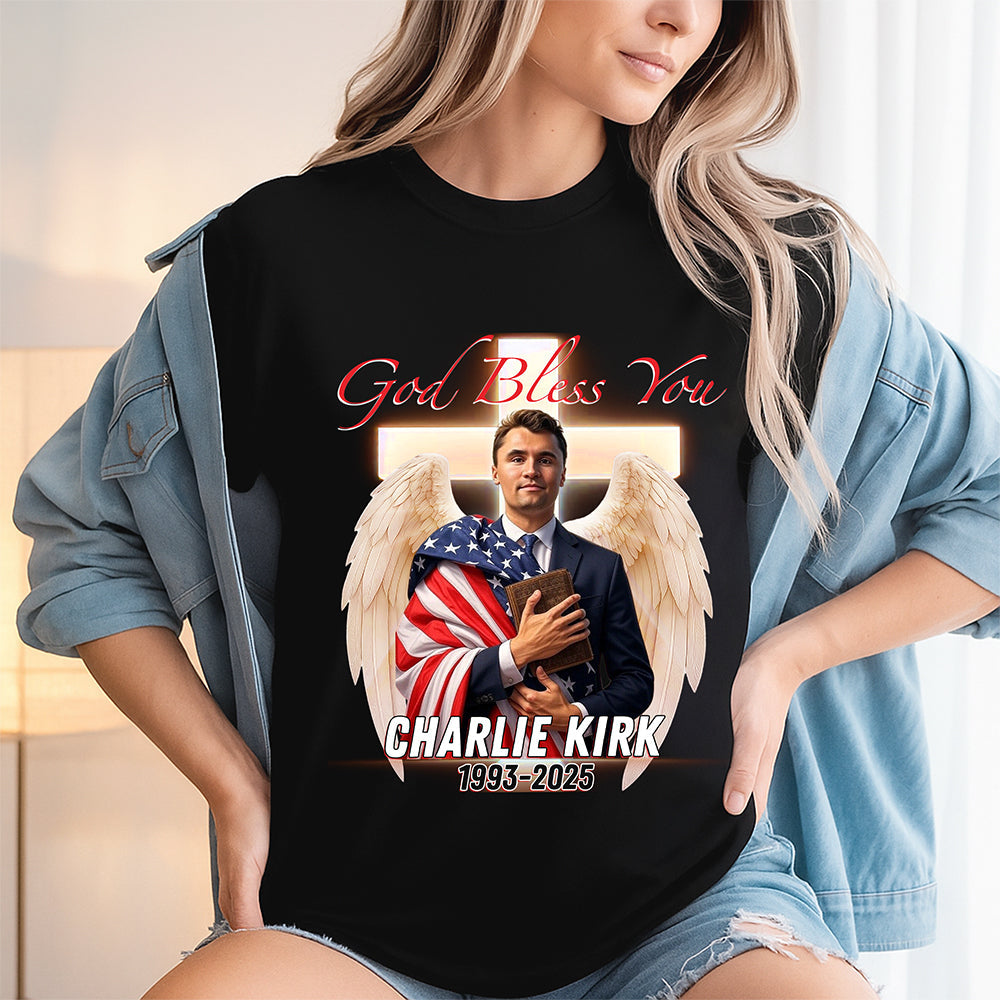 God Bless Charlie Kirk - A True Patriot Dark Shirt HO82 65778