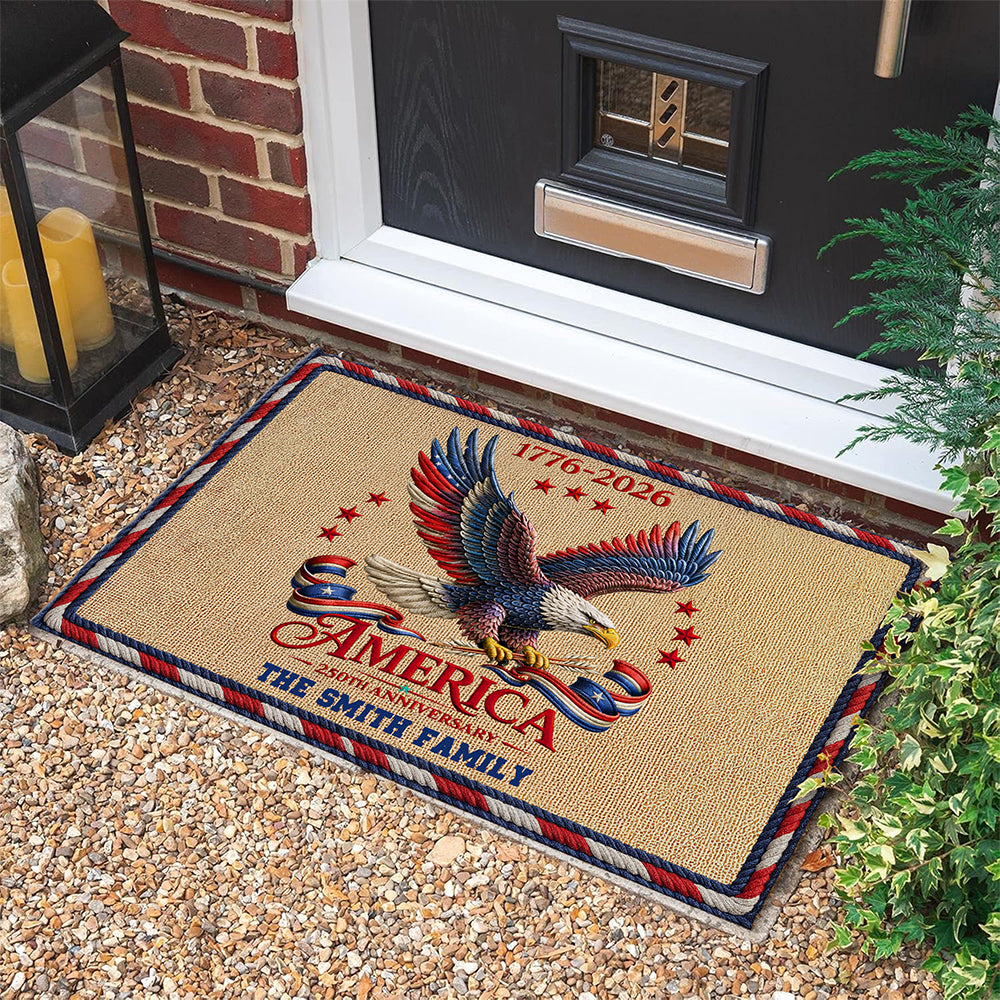 Custom Family Name American Eagle 250th Anniversary 1776–2026 Doormat HO82 901586