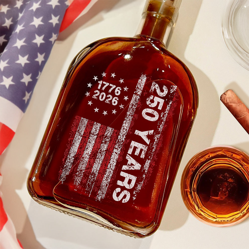 America 250th Birthday US Flag 250 Years We The People Whiskey Bottle HA75 897386