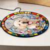 Custom Dog Photo With Flower Memorial Stained Glass Suncatcher, Pet Loss Gift HO82 894318