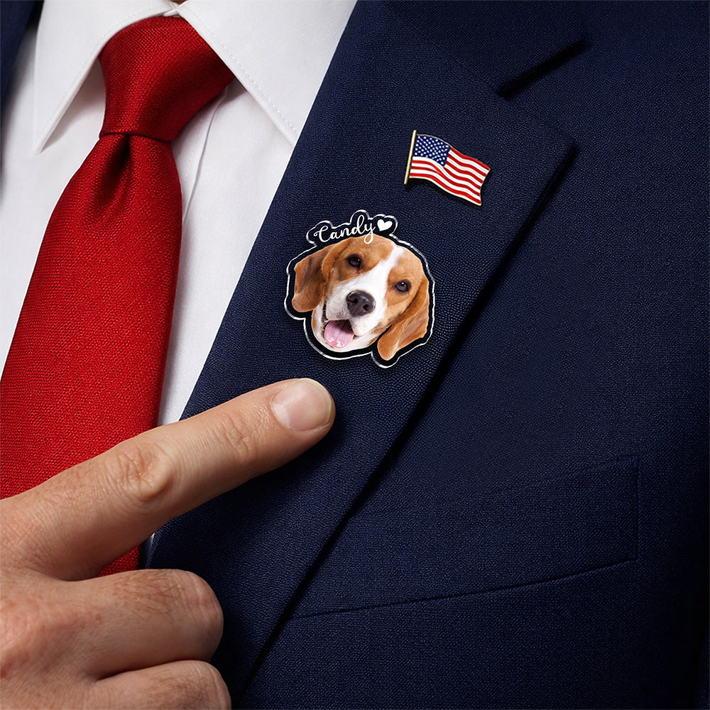 Custom Cute Dog Photo Acrylic Pin For Dog Mom Dog Dad CH07 911076